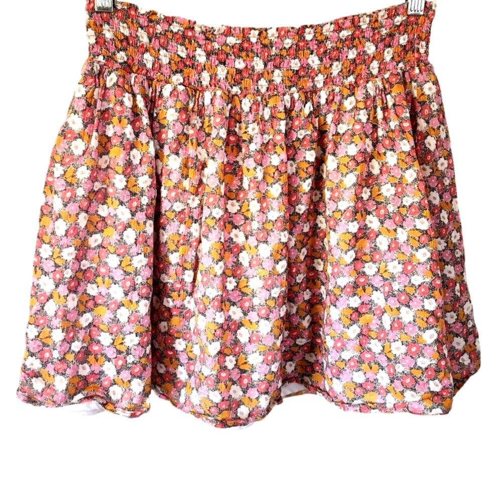 Old Navy Multicolored Floral Elastic Waist Pull On Skirt Size Medium
